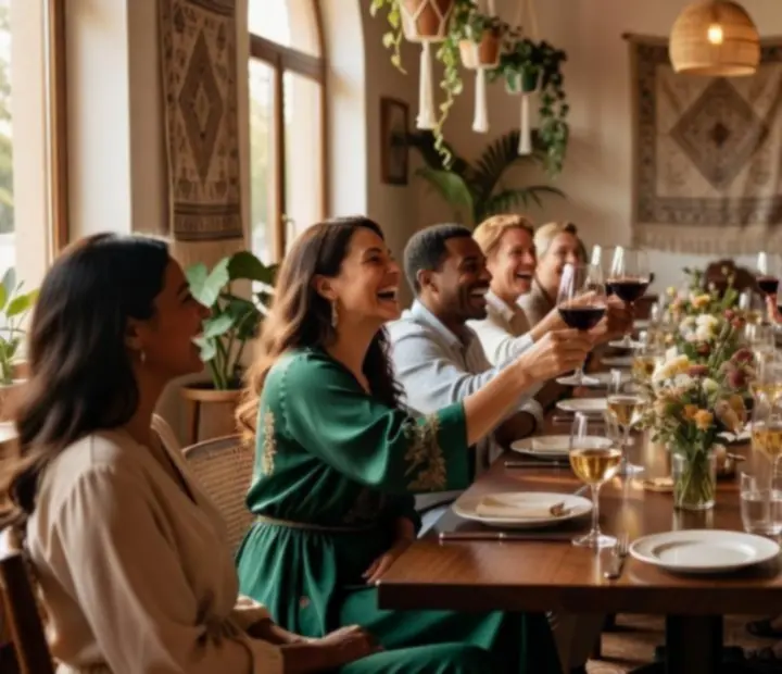 Guests enjoying a joyful dining experience at Cazonia.