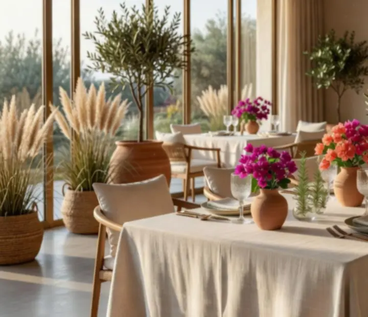 Sunlit luxury dining table set within the Cazonia casino restaurant